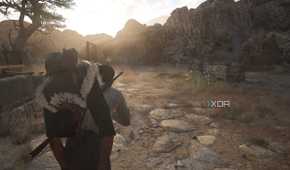 Enzo carrying a corpse towards Cesare in Mafia: The Old Country.