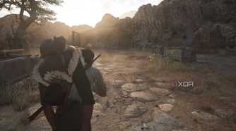 Enzo carrying a corpse towards Cesare in Mafia: The Old Country.