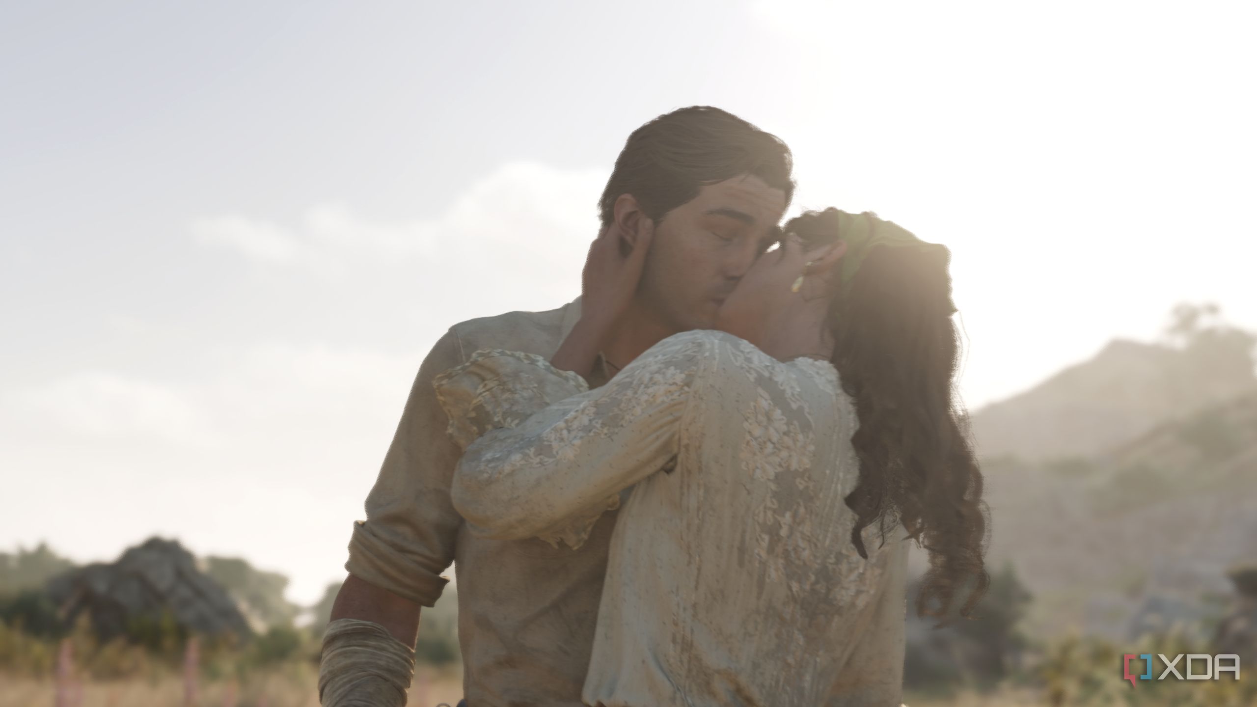 Enzo and Isabella kissing in Mafia: The Old Country.
