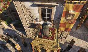 Enzo jumping off a roof into a window in Mafia: The Old Country.