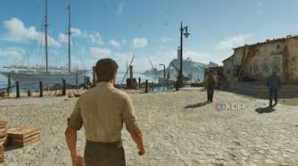 Enzo at a pier in Mafia: The Old Country.
