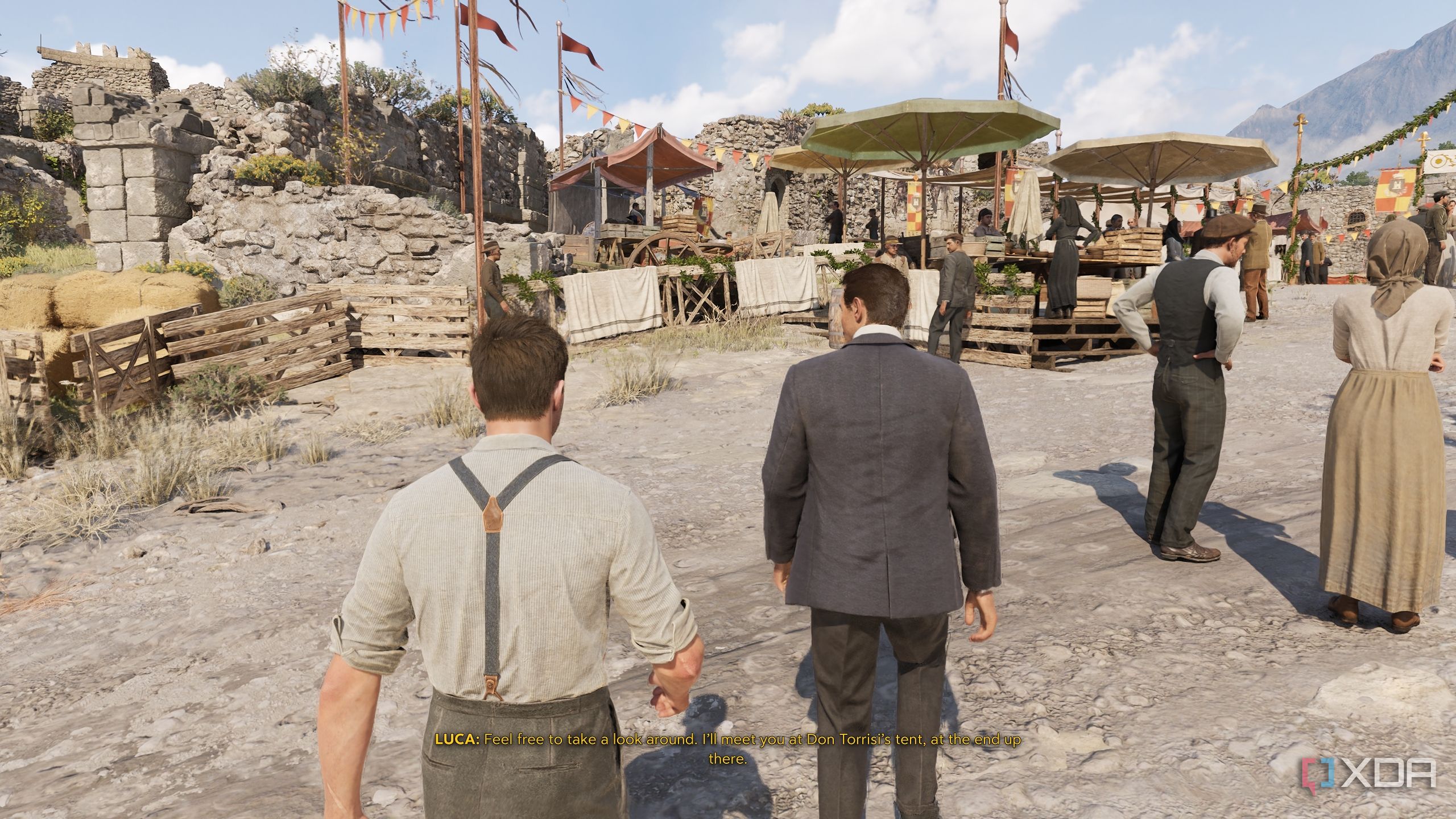 Enzo and Luca at a horse race in Mafia: The Old Country.