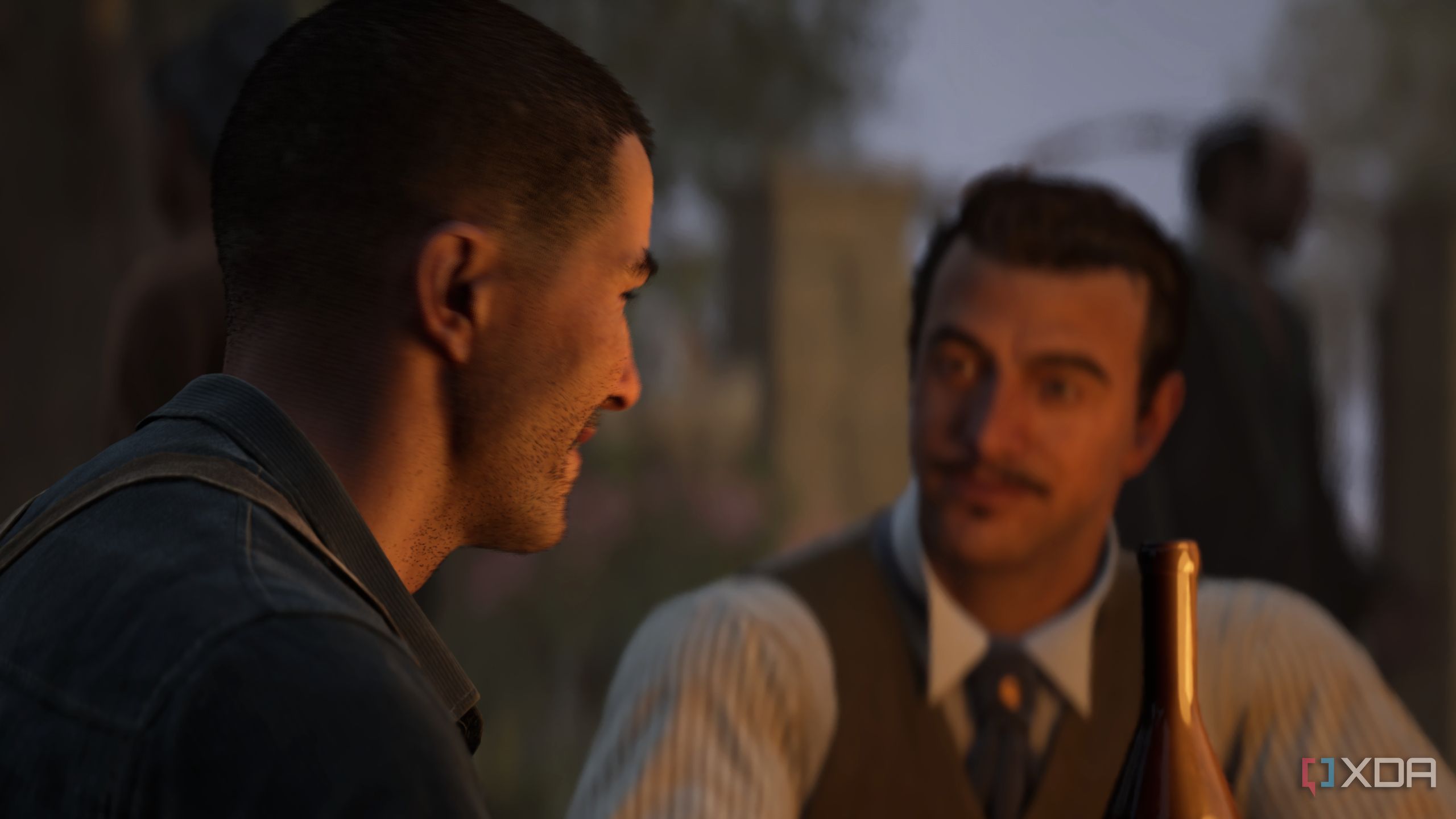 Luca talking to Enzo in Mafia: The Old Country.