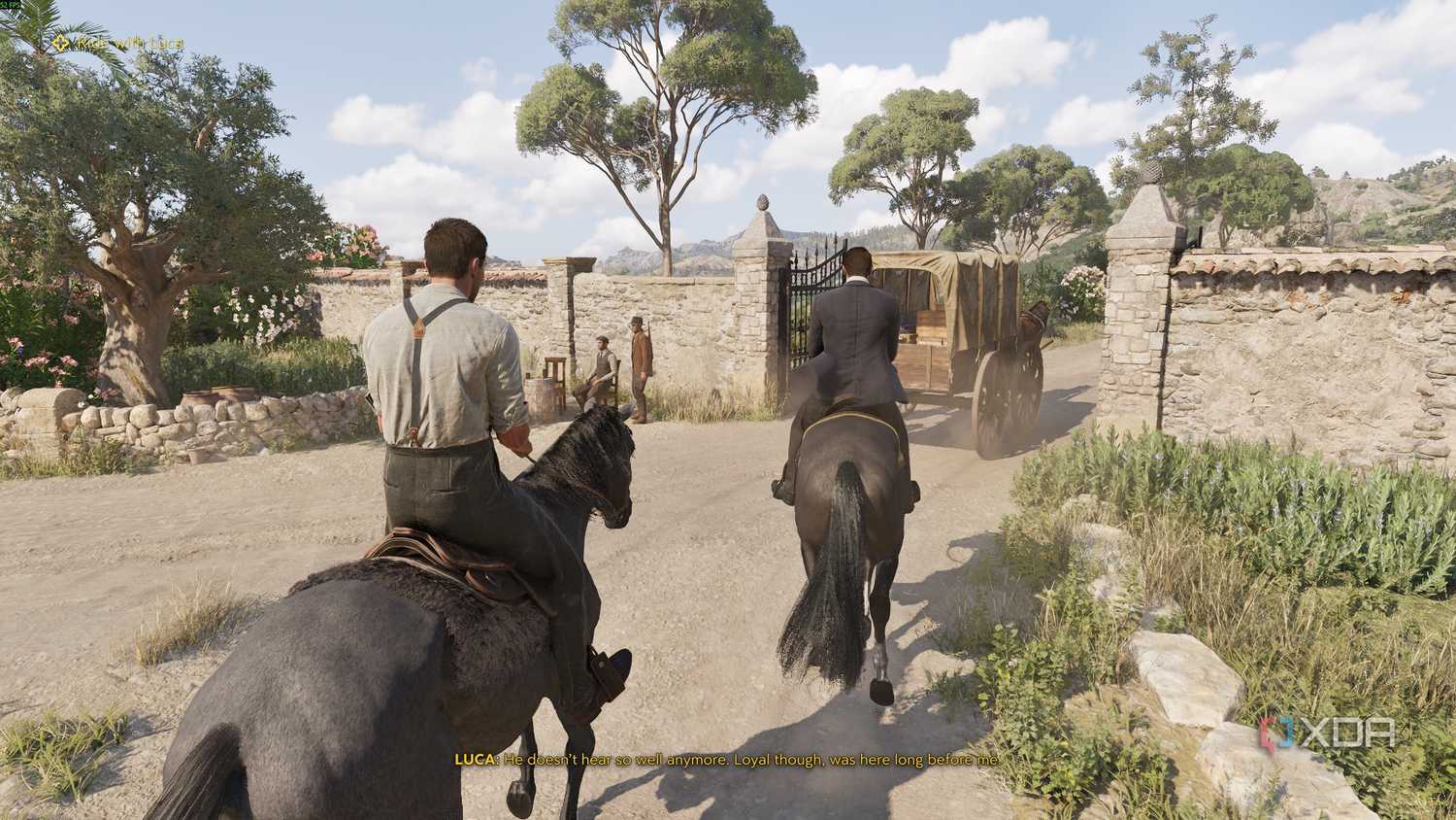 Enzo and Luca horseriding in Mafia: The Old Country.