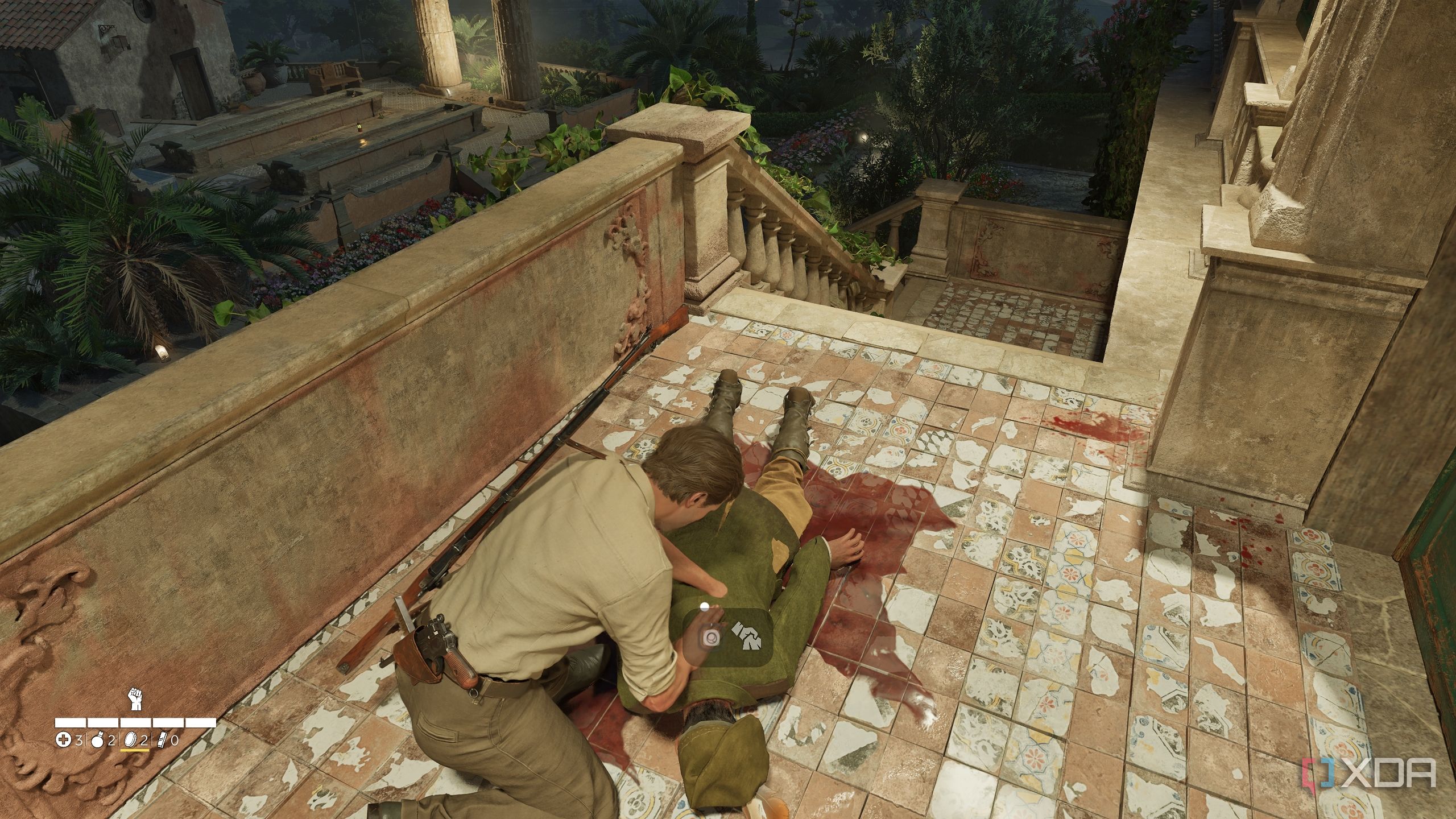 Enzo looting a corpse in Mafia: The Old Country.