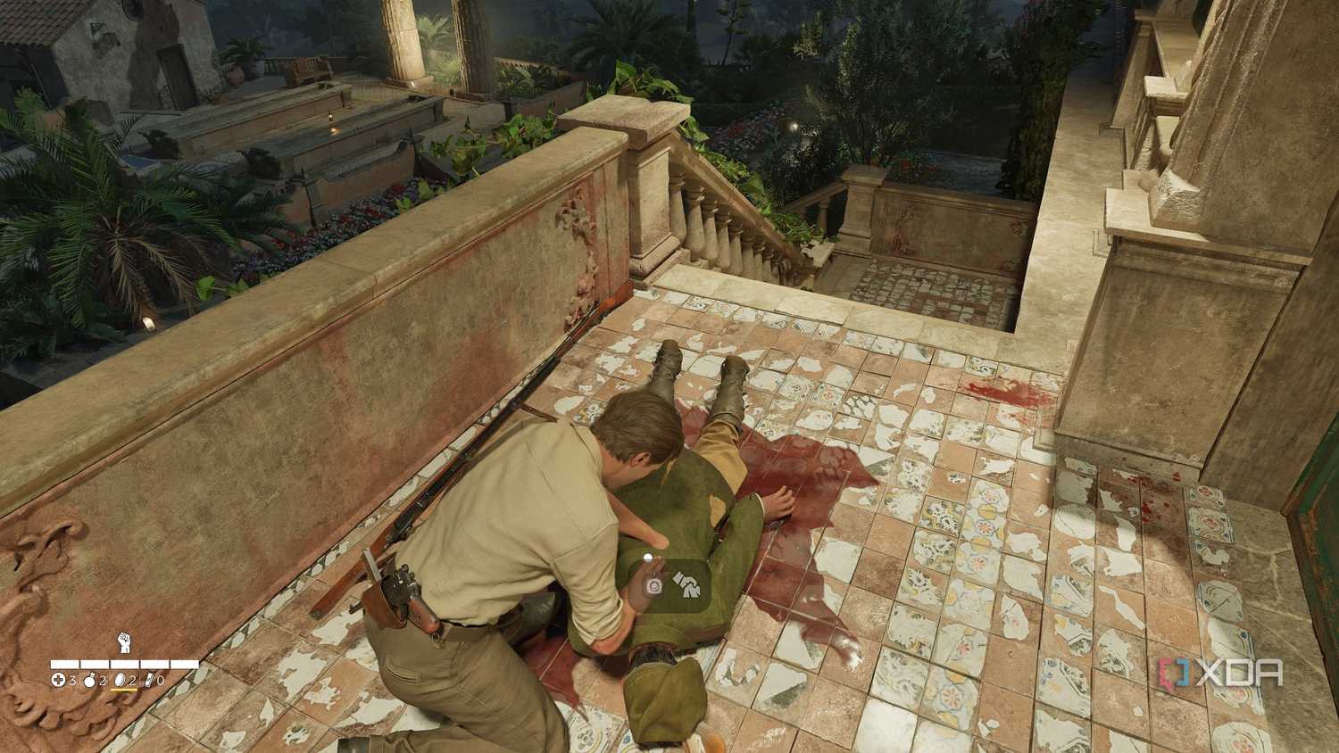 Enzo looting a corpse in Mafia: The Old Country.