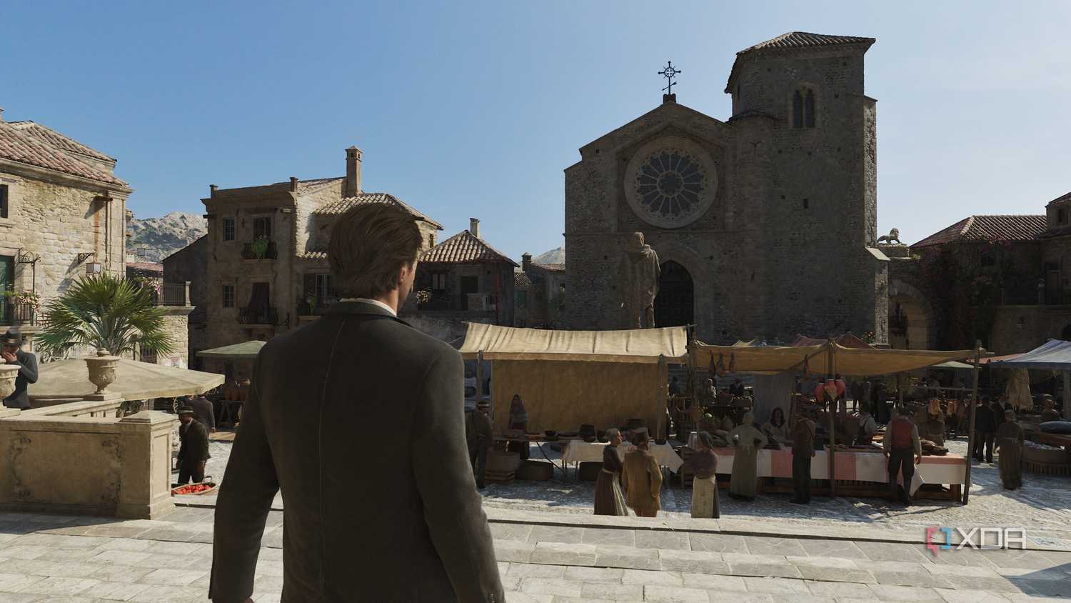 Enzo in the central market square of San Celeste.