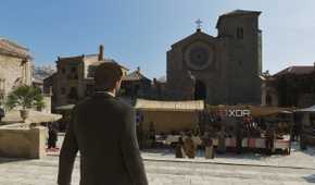 Enzo in the central market square of San Celeste.