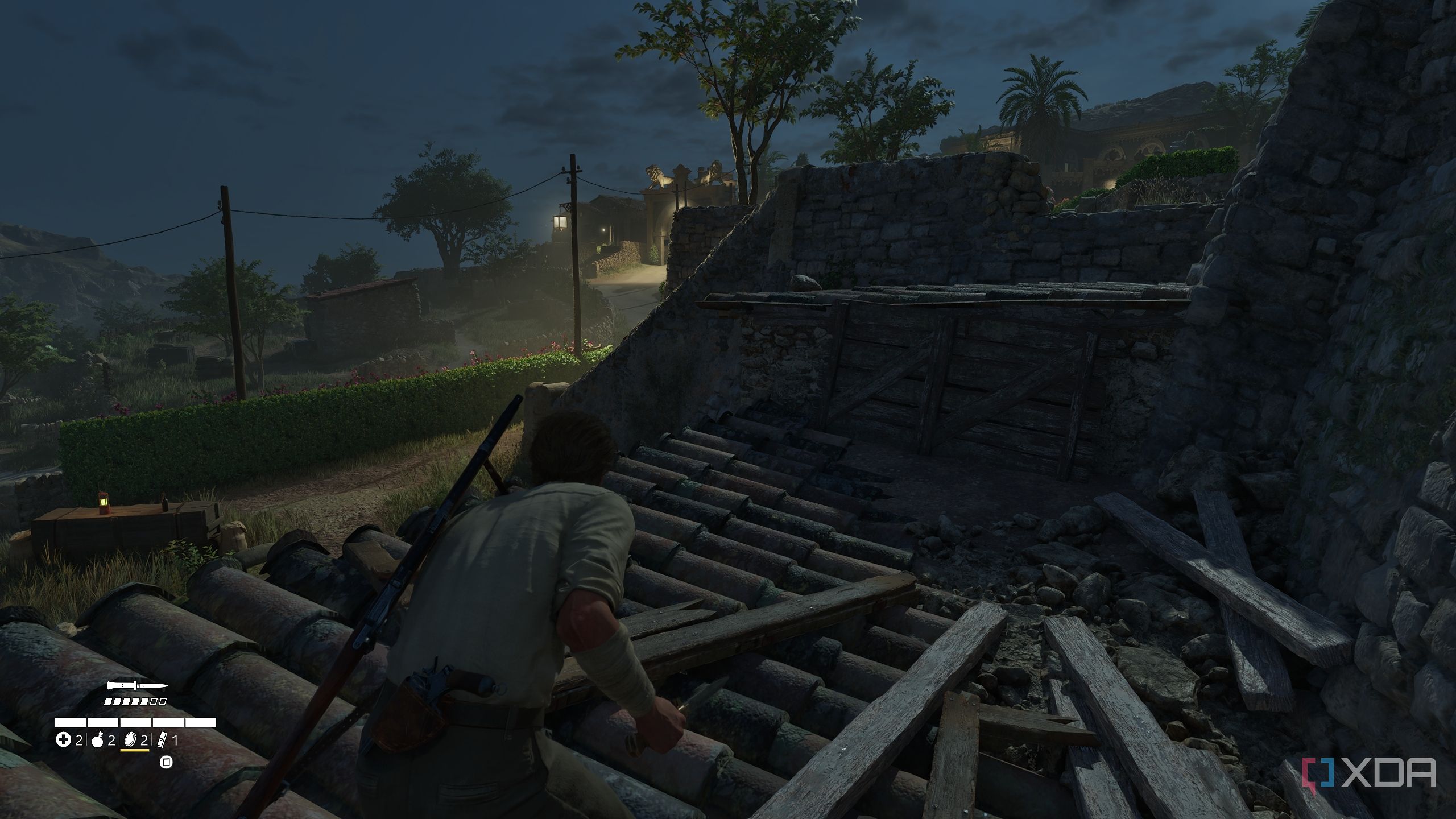 Enzo sneaking around at night in Mafia: The Old Country.