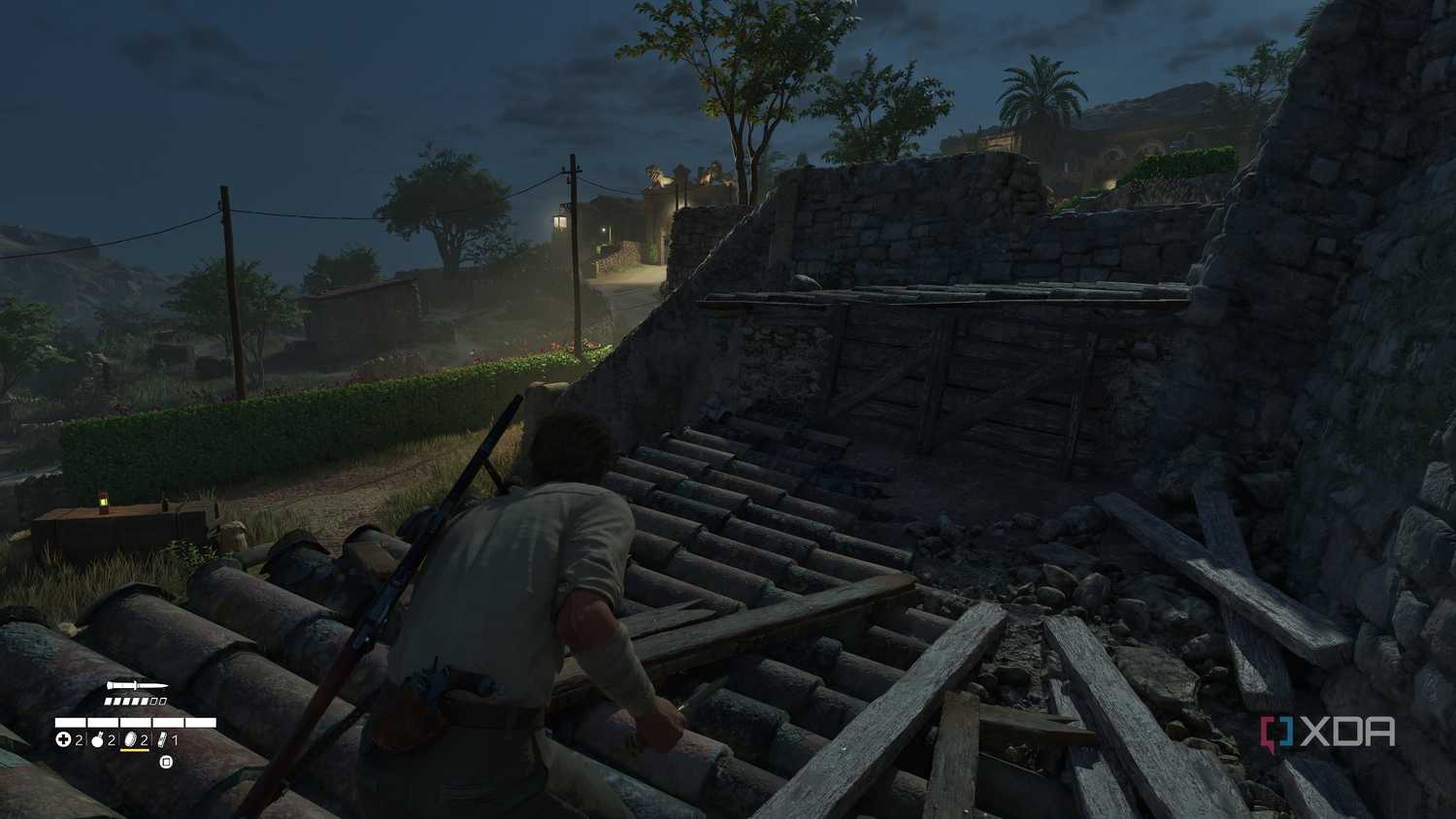 Enzo sneaking around at night in Mafia: The Old Country.