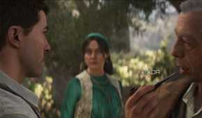 Tino Russo looking at Enzo with Isabella in Mafia: The Old Country.