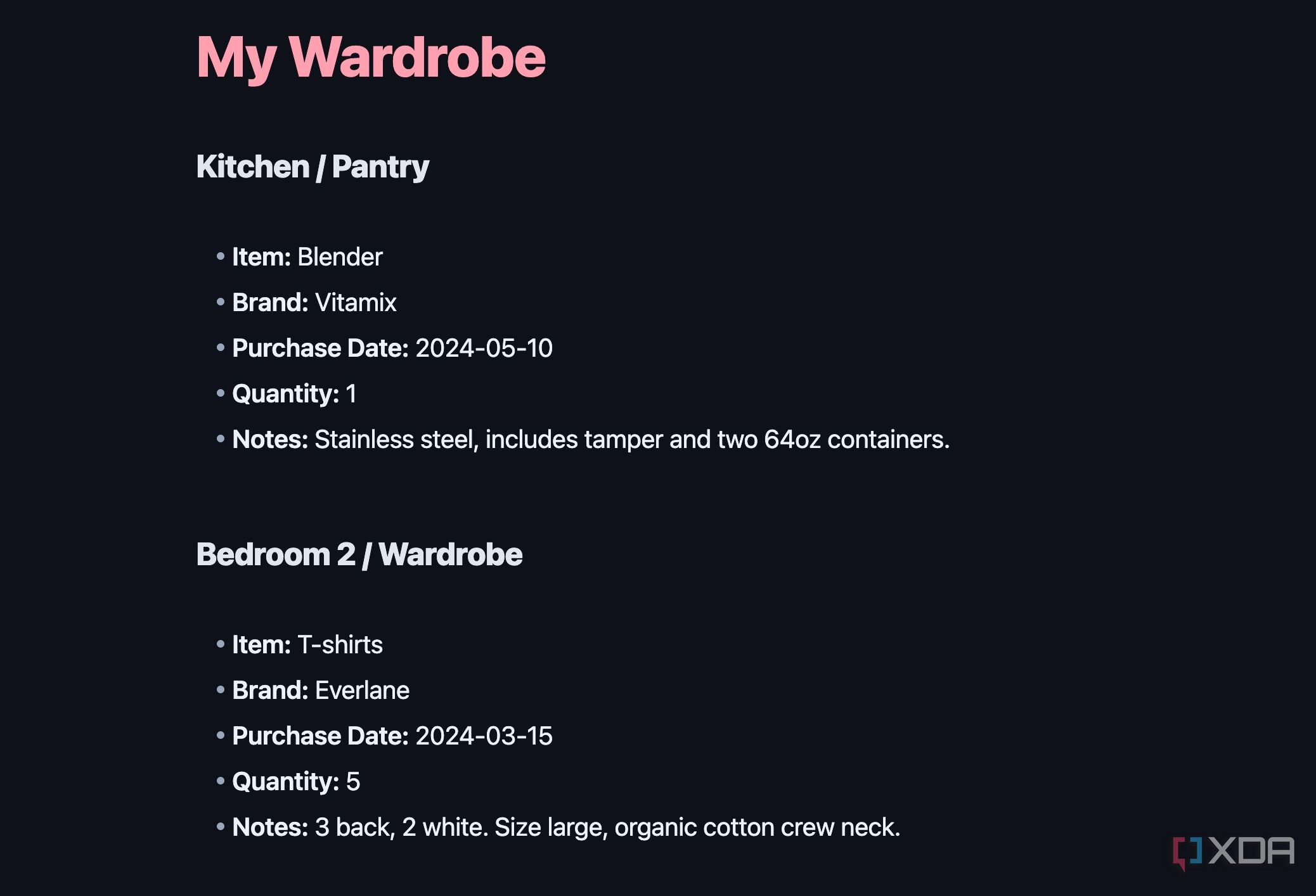 My closet in Obsidian