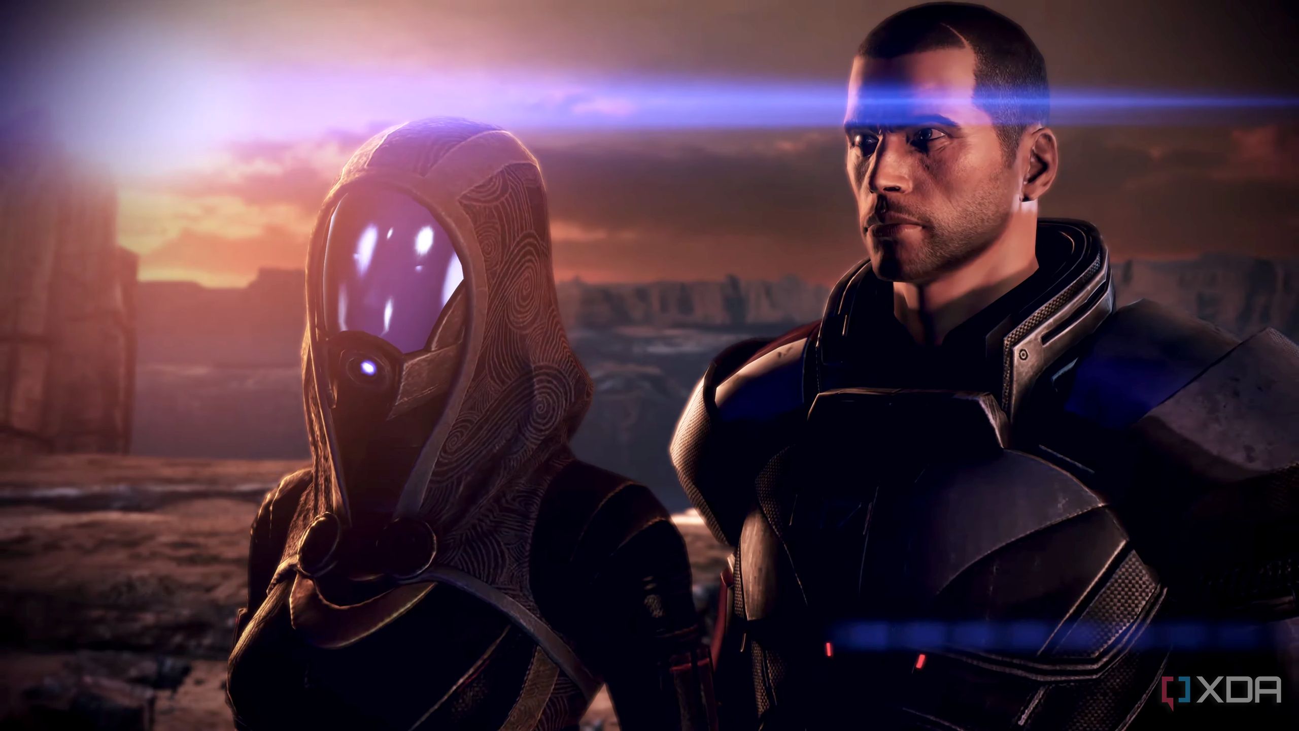 Tali'Zorah and Commander Shepard in Mass Effect 3.