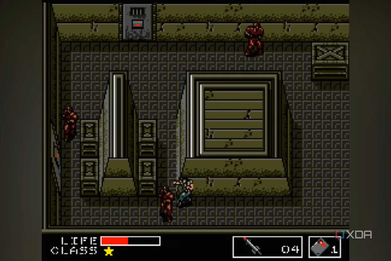 A screenshot from the 1987 game, Metal Gear Solid.