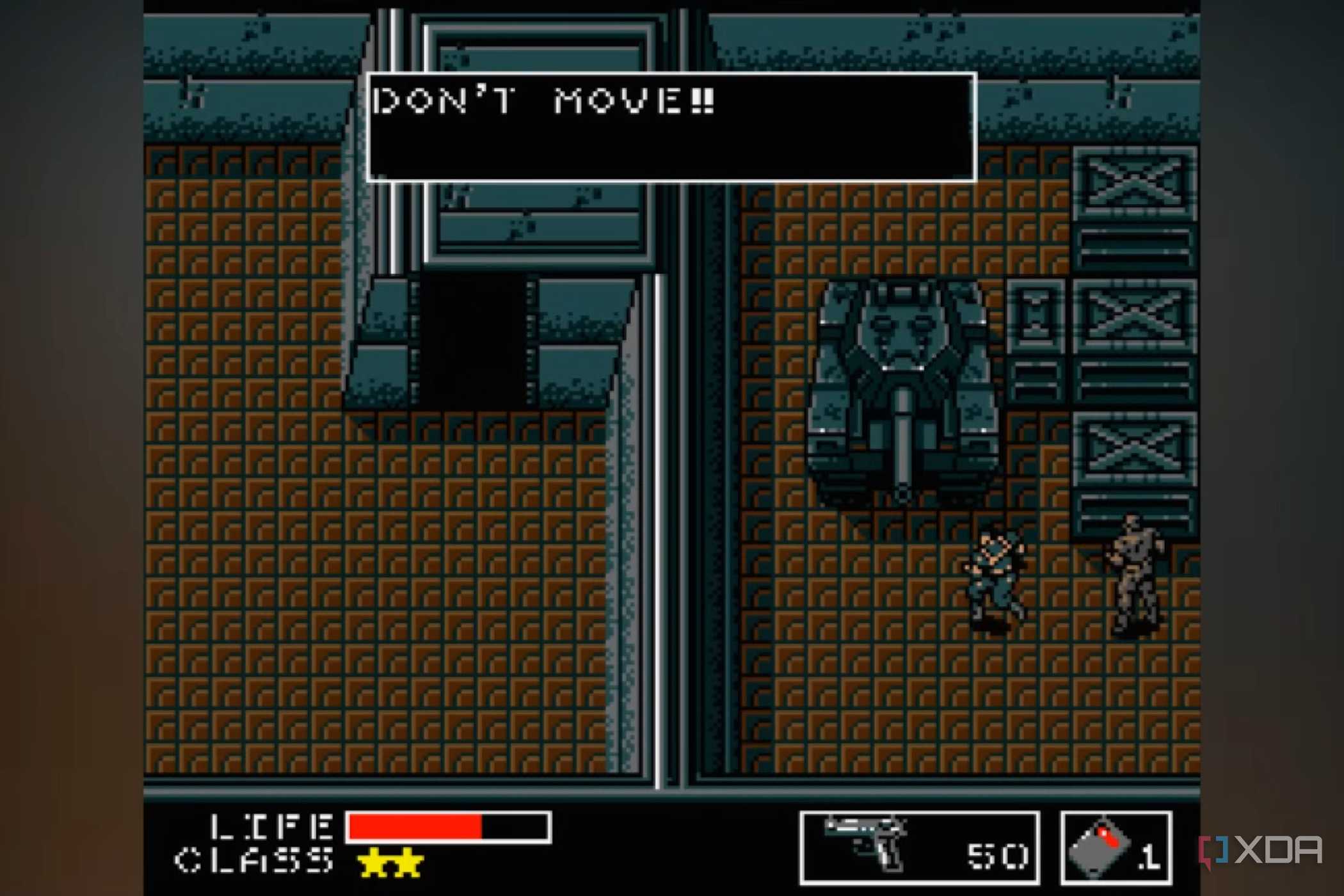A screenshot from the 1987 game, Metal Gear Solid.