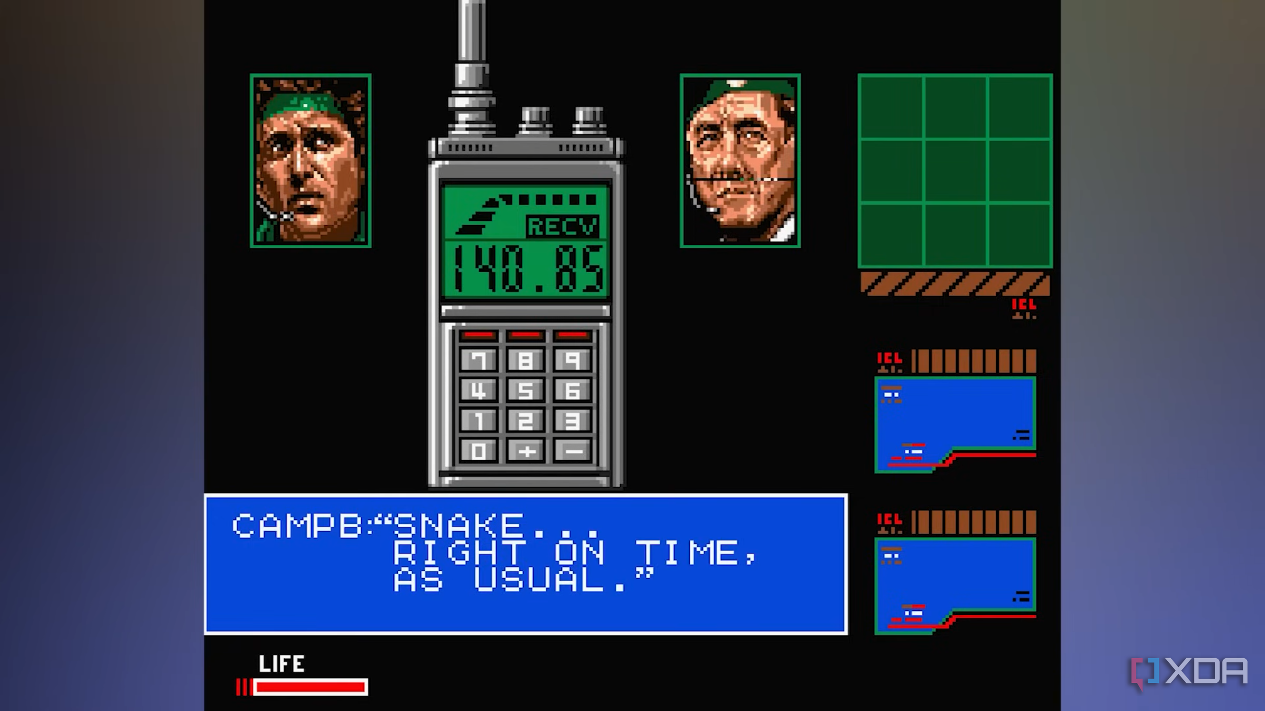 A radio conversation in Metal Gear 2: Solid Snake.