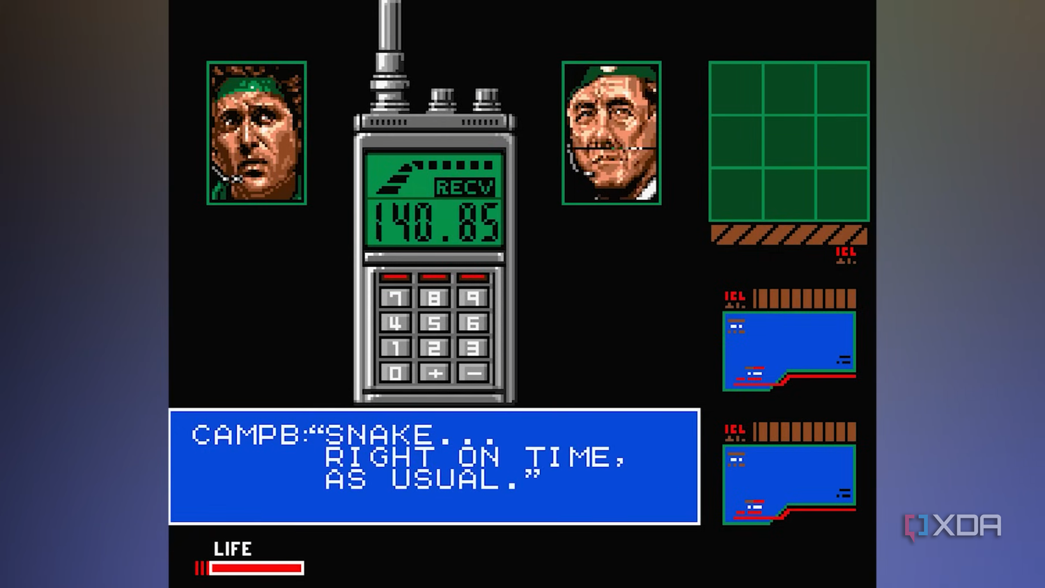 A radio conversation in Metal Gear 2: Solid Snake.
