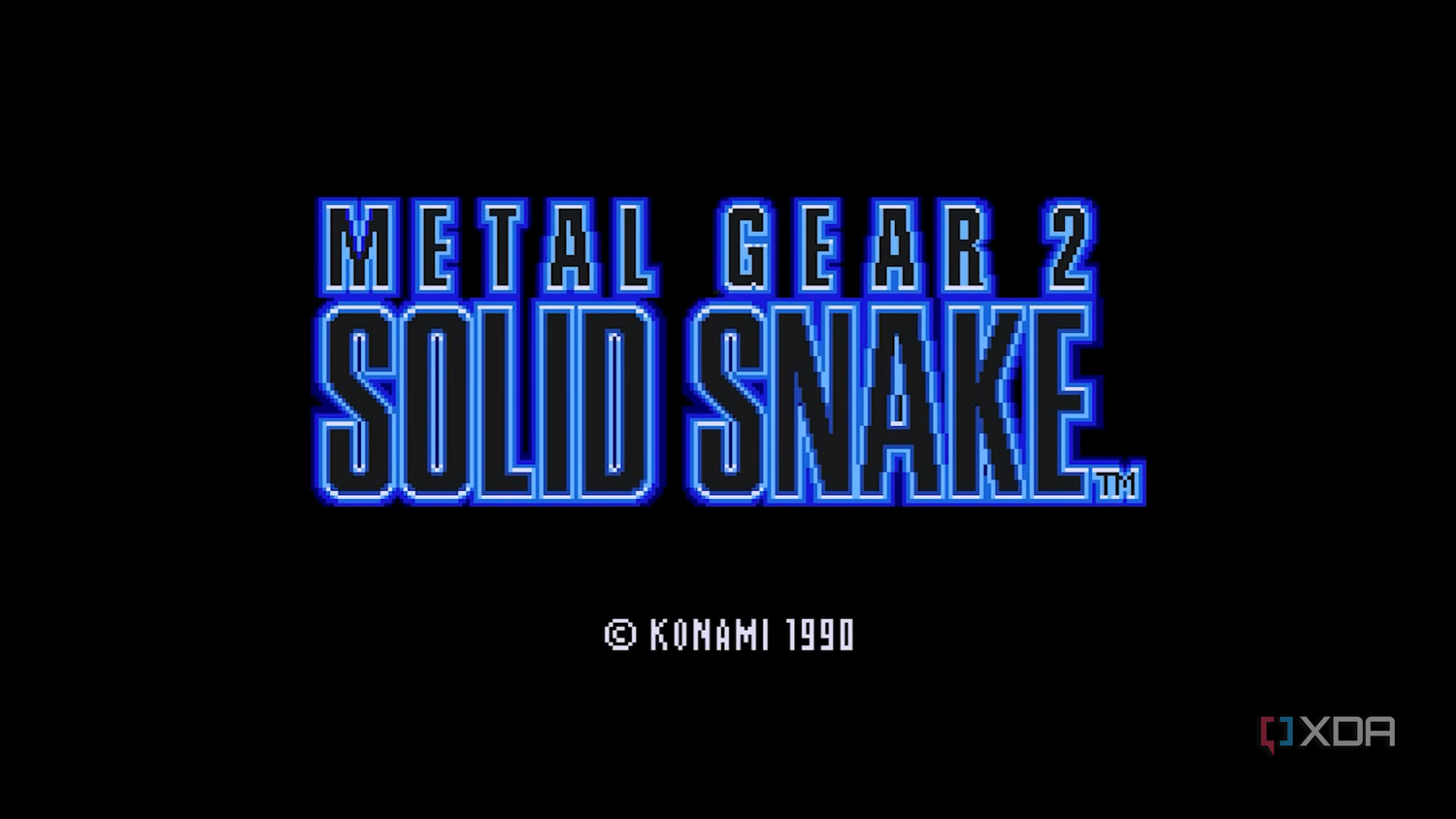Splash screen for Metal Gear 2: Solid Snake.