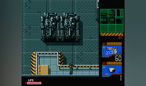 Snake walking next to two tanks in Metal Gear 2: Solid Snake.