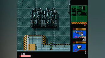 Snake walking next to two tanks in Metal Gear 2: Solid Snake.