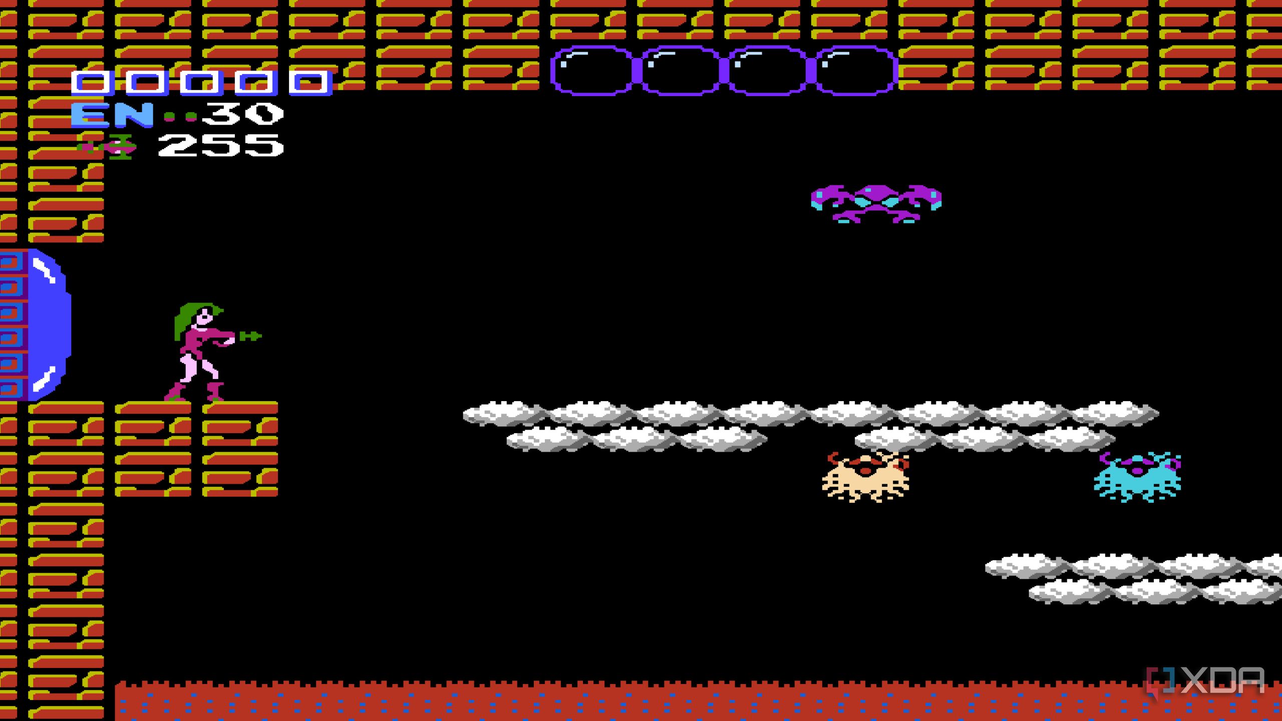 A screenshot from Metroid on the NES.