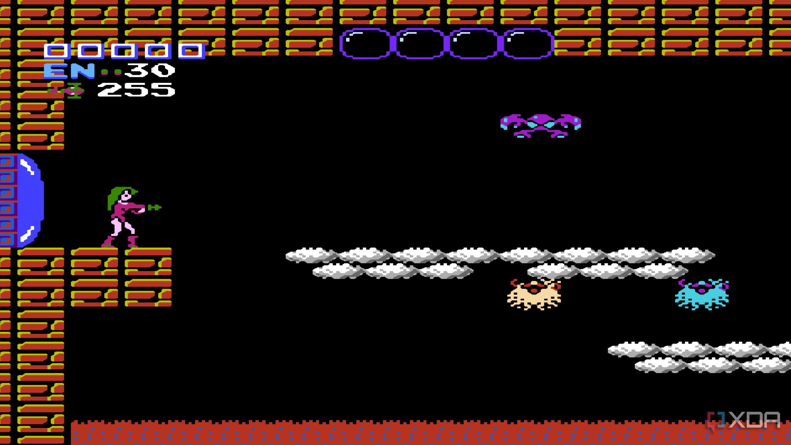 A screenshot from Metroid on the NES.