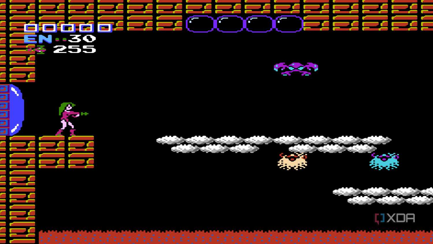 A screenshot from Metroid on the NES.