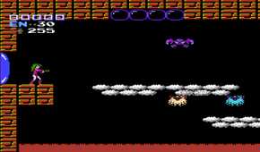 A screenshot from Metroid on the NES.