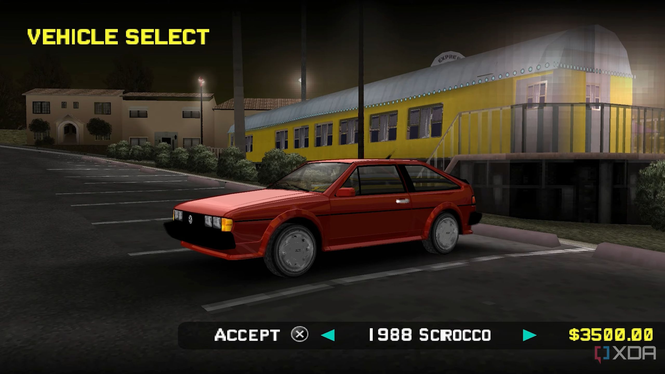 A screenshot from Midnight Club: L.A. Remix on the PSP.