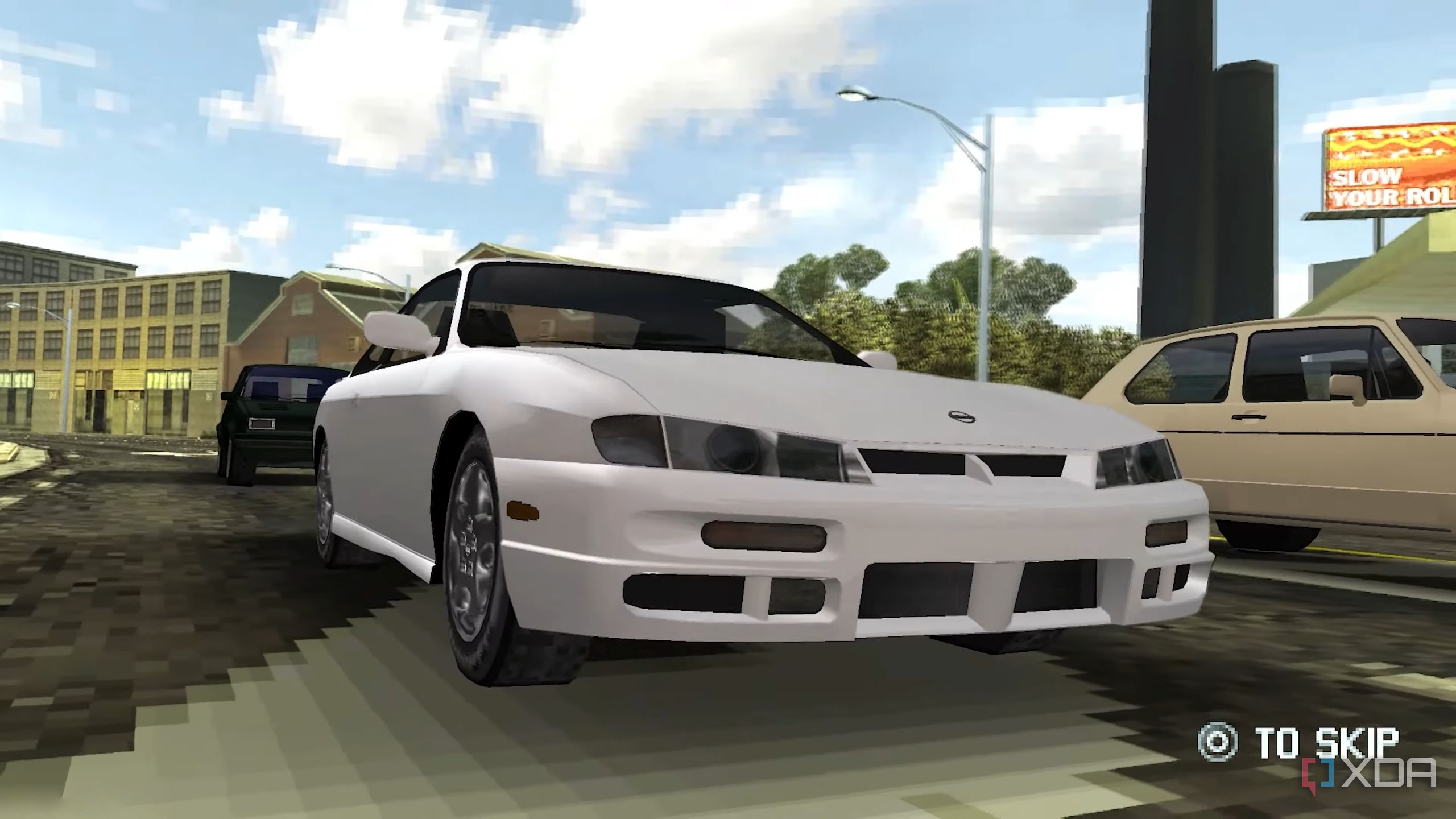 A screenshot from Midnight Club: L.A. Remix on the PSP.