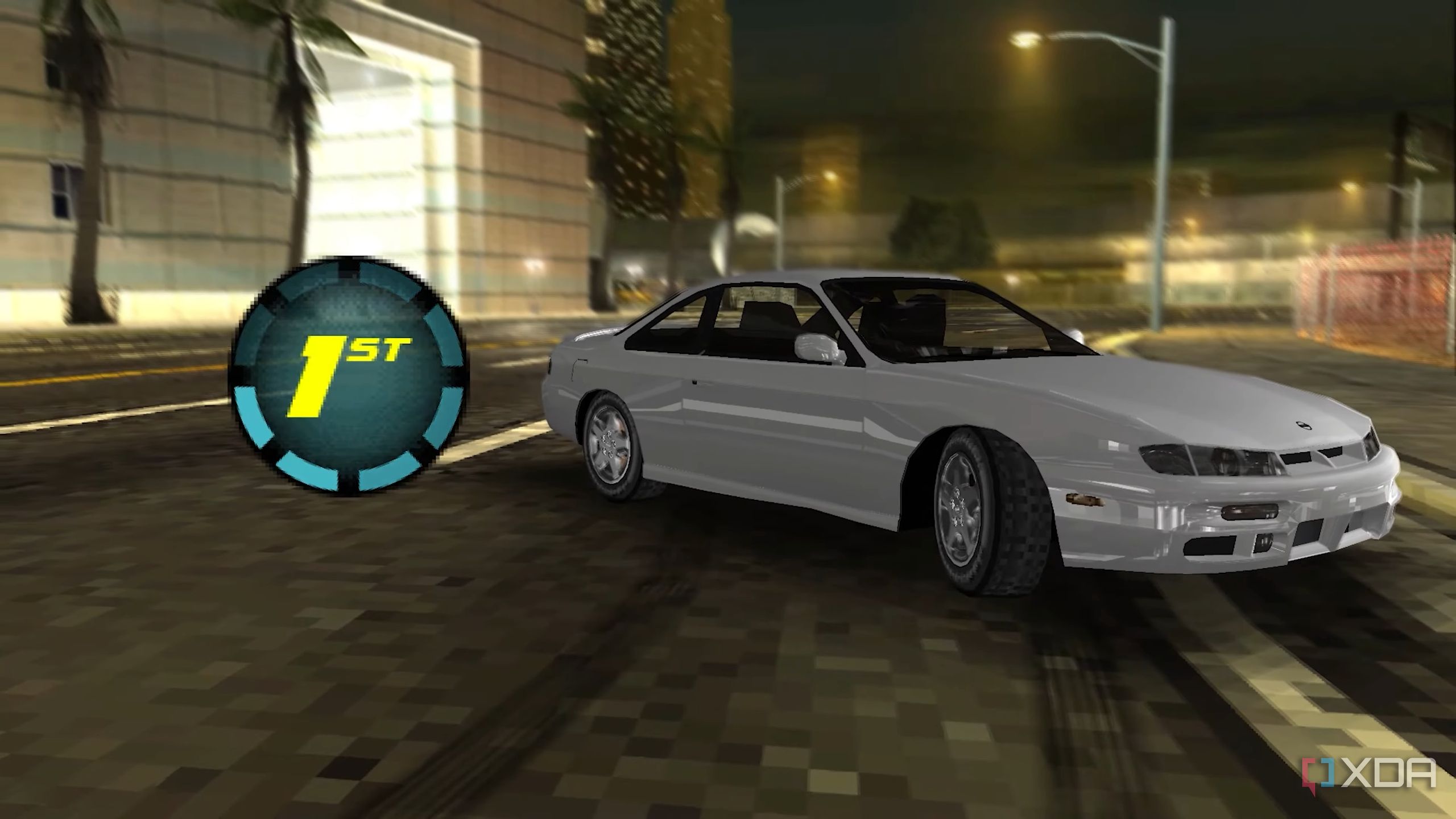 A screenshot from Midnight Club: L.A. Remix on the PSP.