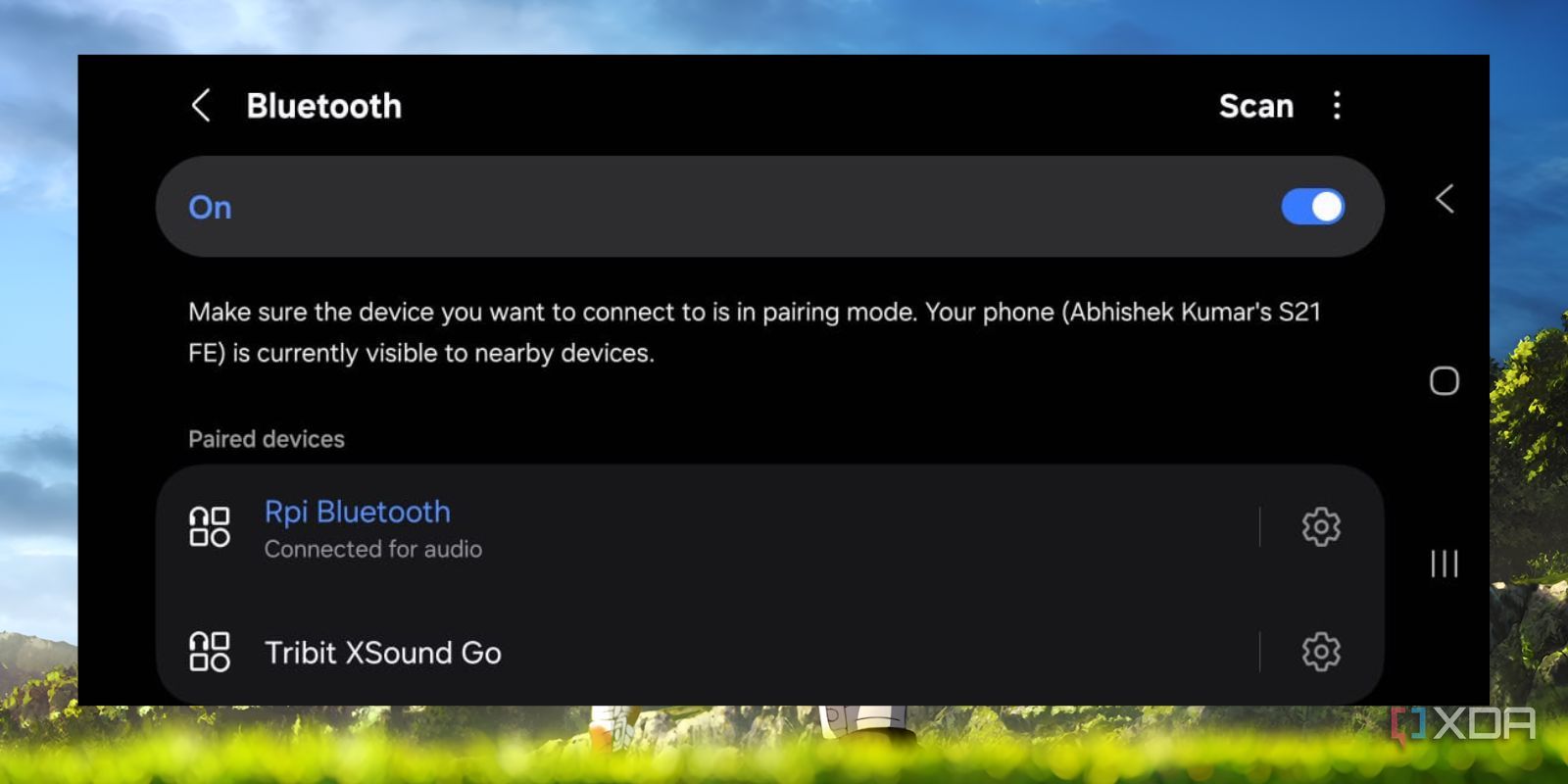 screenshot of moode audio os bluetooth phone connect