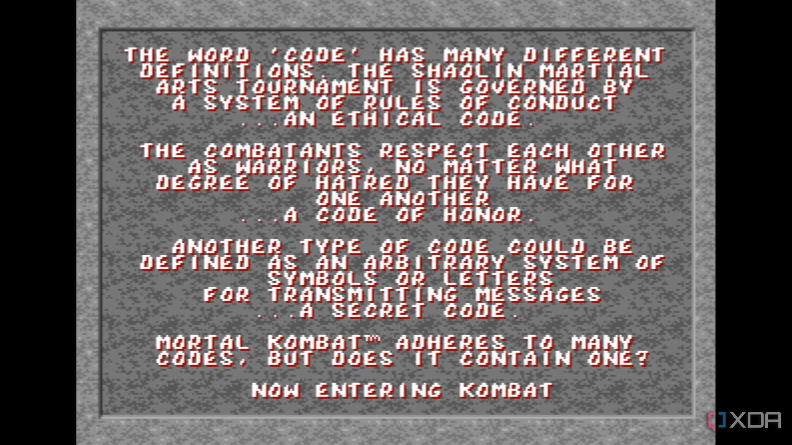 An unsubtle joke on the Blood cheat code in Mortal Kombat on the Sega Genesis.