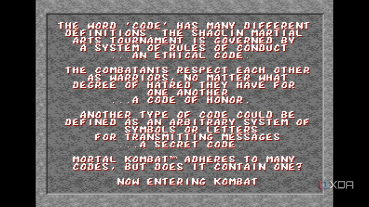 An unsubtle joke on the Blood cheat code in Mortal Kombat on the Sega Genesis.