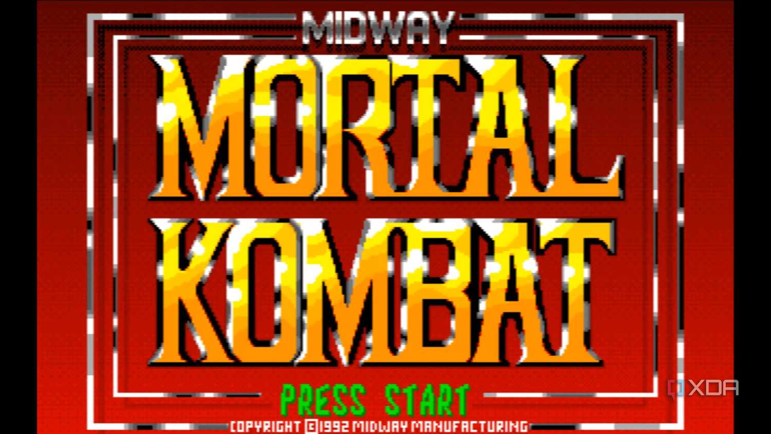 Mortal Kombat splash screen.