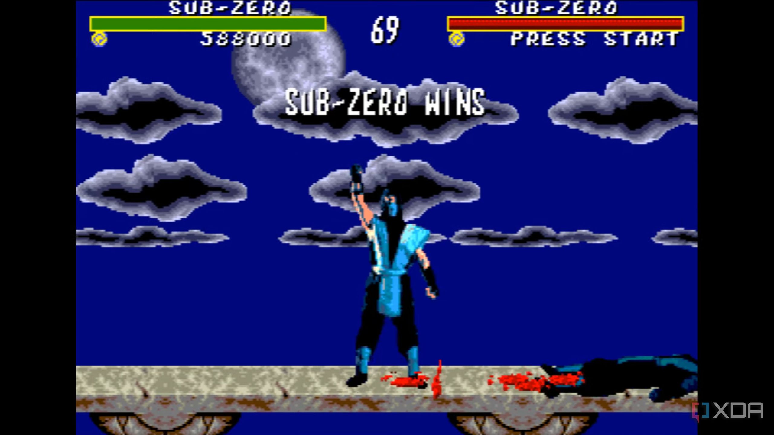 Blood in Mortal Kombat on the Sega Genesis.