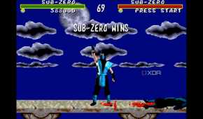 Blood in Mortal Kombat on the Sega Genesis.