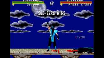 Blood in Mortal Kombat on the Sega Genesis.