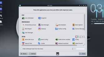 screenshot of mx linux tools page