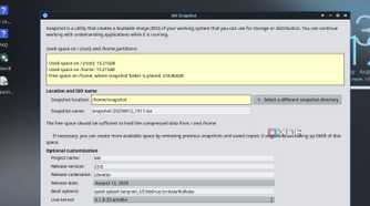 screenshot of mx linux tools snapshots