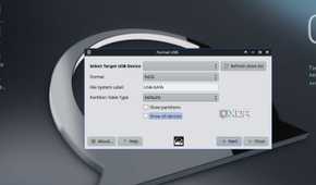 screenshot of mx linux usb format tool