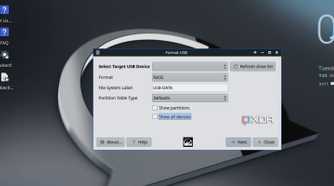 screenshot of mx linux usb format tool