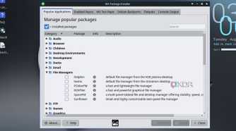 screenshot of mx linux xfce package app list