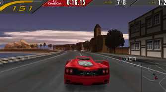 Driving a Ferrari in NFS 2 Special Edition.