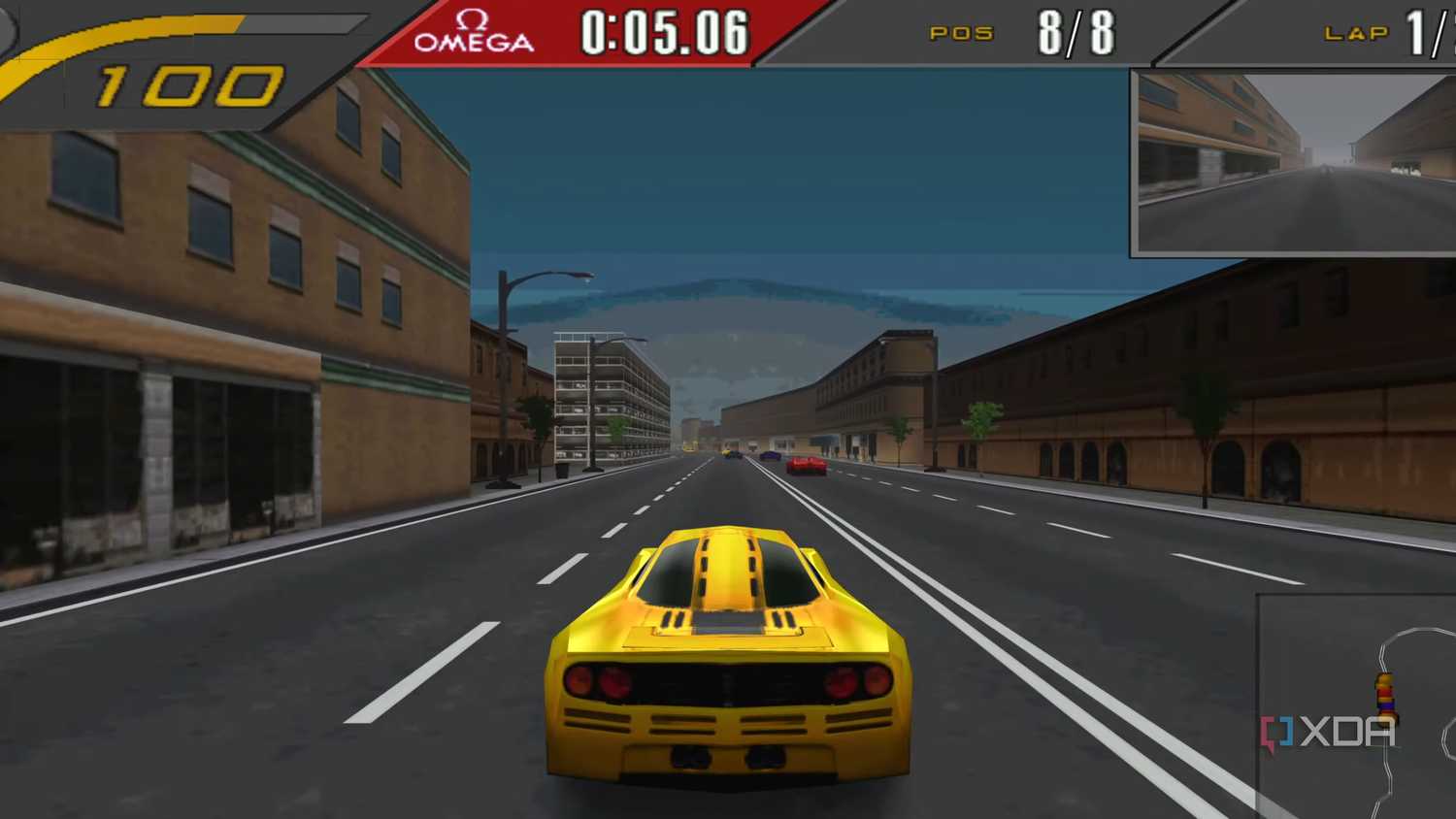 Driving a yellow McLaren F1 in NFS 2 Special Edition.