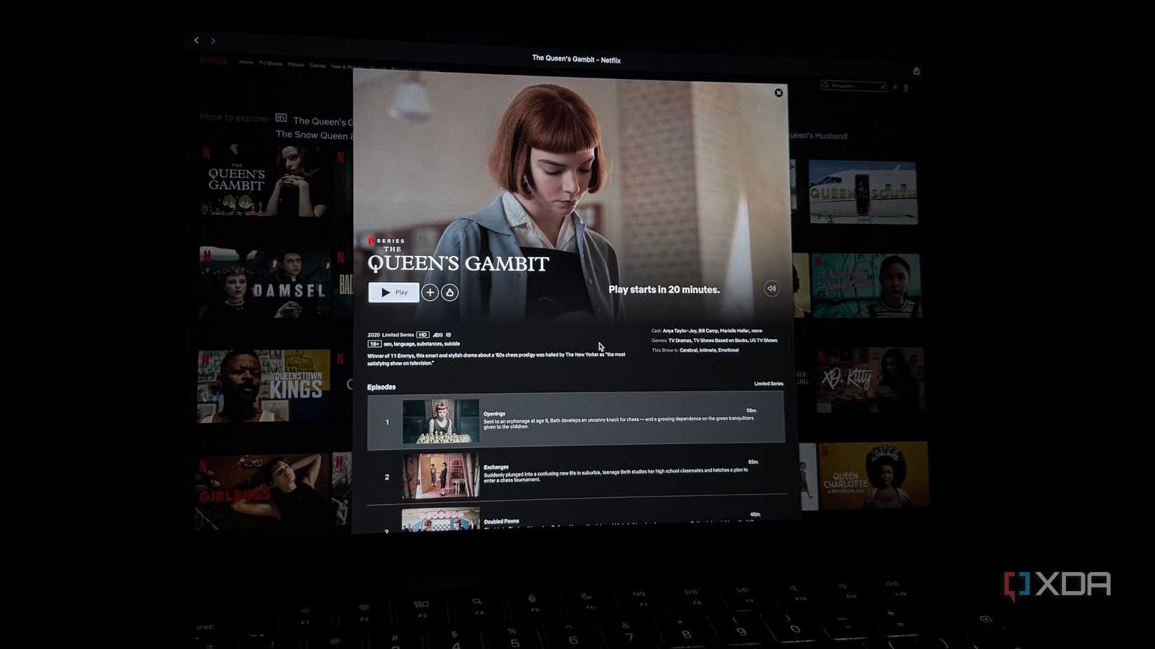Netflix open on an iPad
