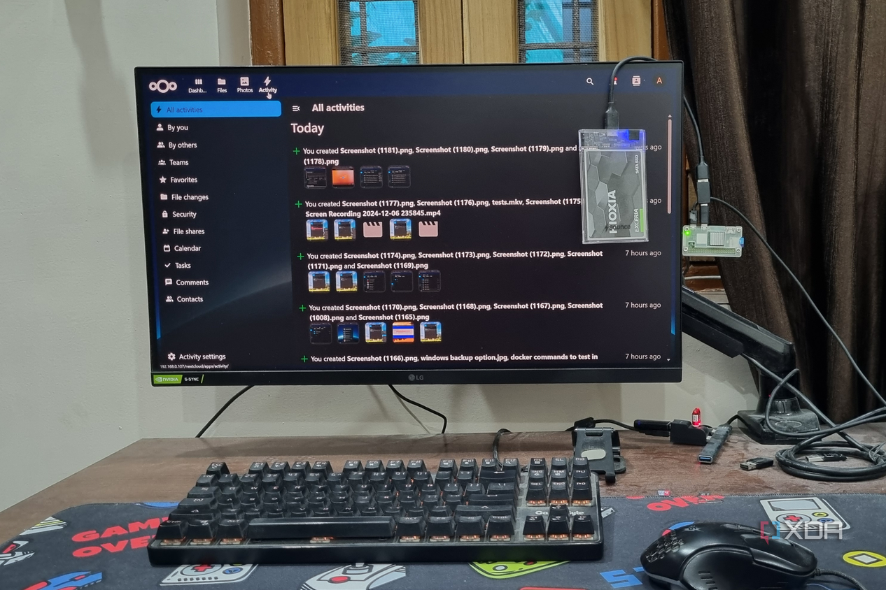 photo of nextcloud web on pi zero 2w on windows 11 pc
