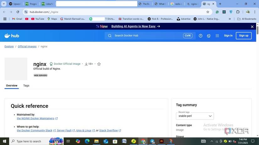 NGINX Docker Containers web page