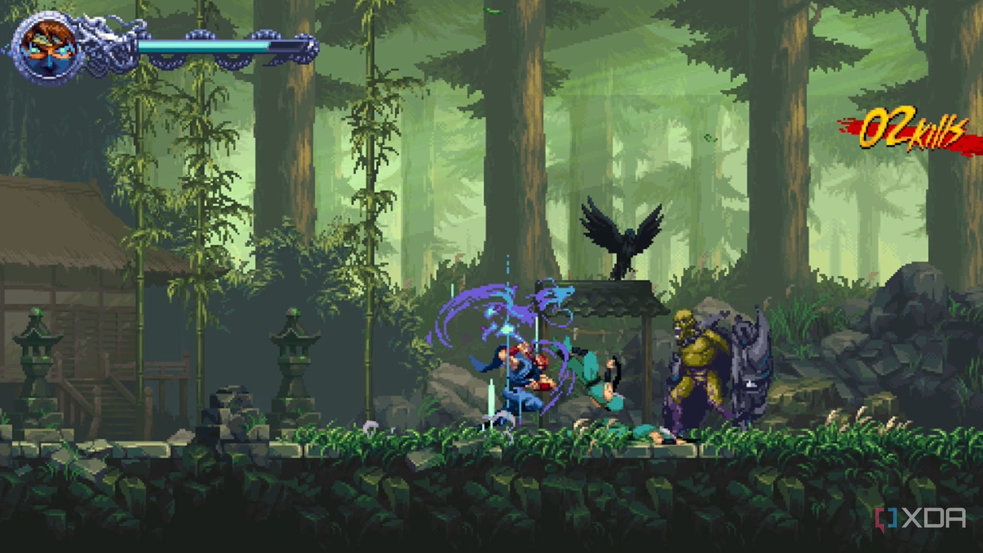 A screenshot of Kenji fighting in Ninja Gaiden: Ragebound