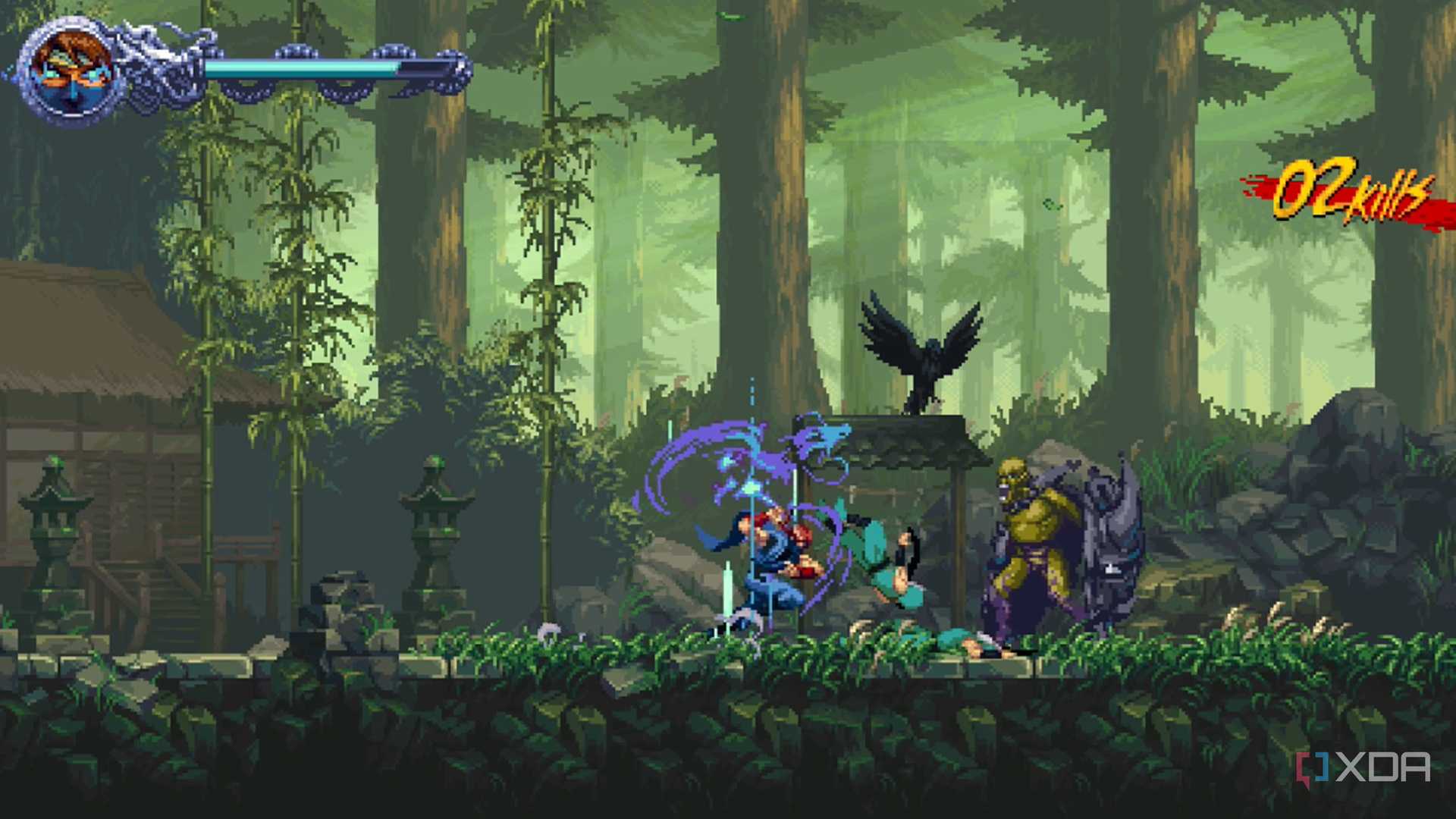 A screenshot of Kenji fighting in Ninja Gaiden: Ragebound